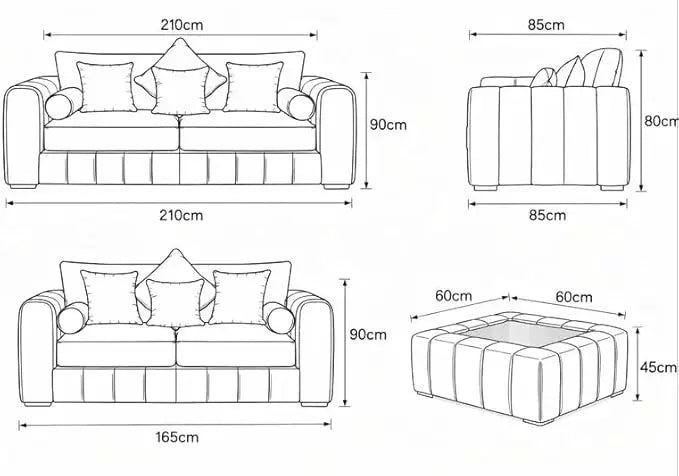 3+2 lilly Fabric Sofa Set with Free Coffee Table | Modern Living Room Sofa Set The Sofa Studio