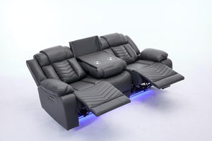 Zeus 3+2 Seater Leather Electric Recliner Sofa Set | Luxury Home Cinema Seating with Bluetooth Speakers, LED Lights & USB Charging The Sofas Studio 3+2 Sofa Suite
