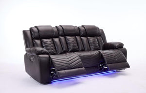 Zeus 3 Seater Leather Electric Recliner Sofa | Luxury Home Cinema Couch with Bluetooth Speakers, LED Lights & USB Charging The Sofas Studio 3 Seater Sofa