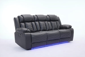 Zeus 3 Seater Leather Electric Recliner Sofa | Luxury Home Cinema Couch with Bluetooth Speakers, LED Lights & USB Charging The Sofas Studio 3 Seater Sofa