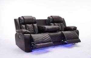 Zeus 3+2 Seater Leather Electric Recliner Sofa Set | Luxury Home Cinema Seating with Bluetooth Speakers, LED Lights & USB Charging The Sofas Studio 3+2 Sofa Suite