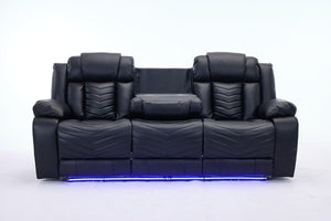 Zeus 3 Seater Leather Electric Recliner Sofa | Luxury Home Cinema Couch with Bluetooth Speakers, LED Lights & USB Charging The Sofas Studio 3 Seater Sofa
