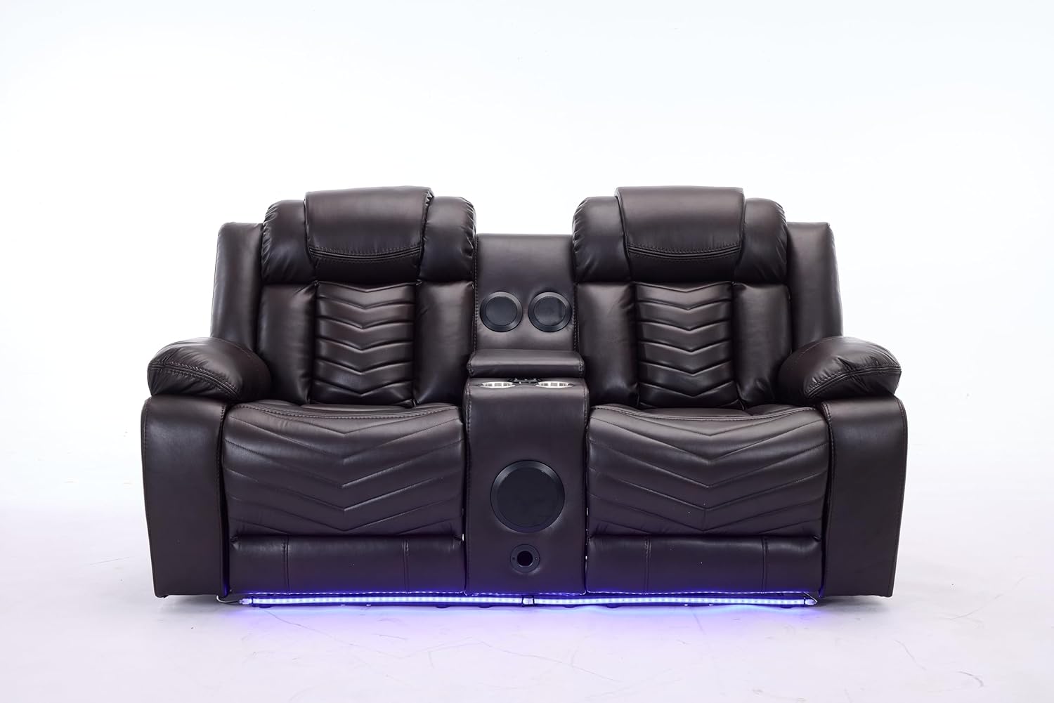 Zeus 2 Seater Leather Electric Recliner Sofa | Luxury Home Cinema Couch with Bluetooth Speakers, LED Lights & USB Charging The Sofas Studio 2 Seater Sofa