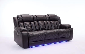 Zeus 3 Seater Leather Electric Recliner Sofa | Luxury Home Cinema Couch with Bluetooth Speakers, LED Lights & USB Charging The Sofas Studio 3 Seater Sofa