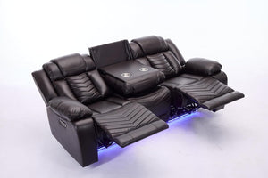 Zeus 3+2 Seater Leather Electric Recliner Sofa Set | Luxury Home Cinema Seating with Bluetooth Speakers, LED Lights & USB Charging The Sofas Studio 3+2 Sofa Suite