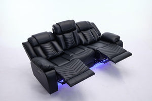 Zeus 3+2 Seater Leather Electric Recliner Sofa Set | Luxury Home Cinema Seating with Bluetooth Speakers, LED Lights & USB Charging The Sofas Studio 3+2 Sofa Suite