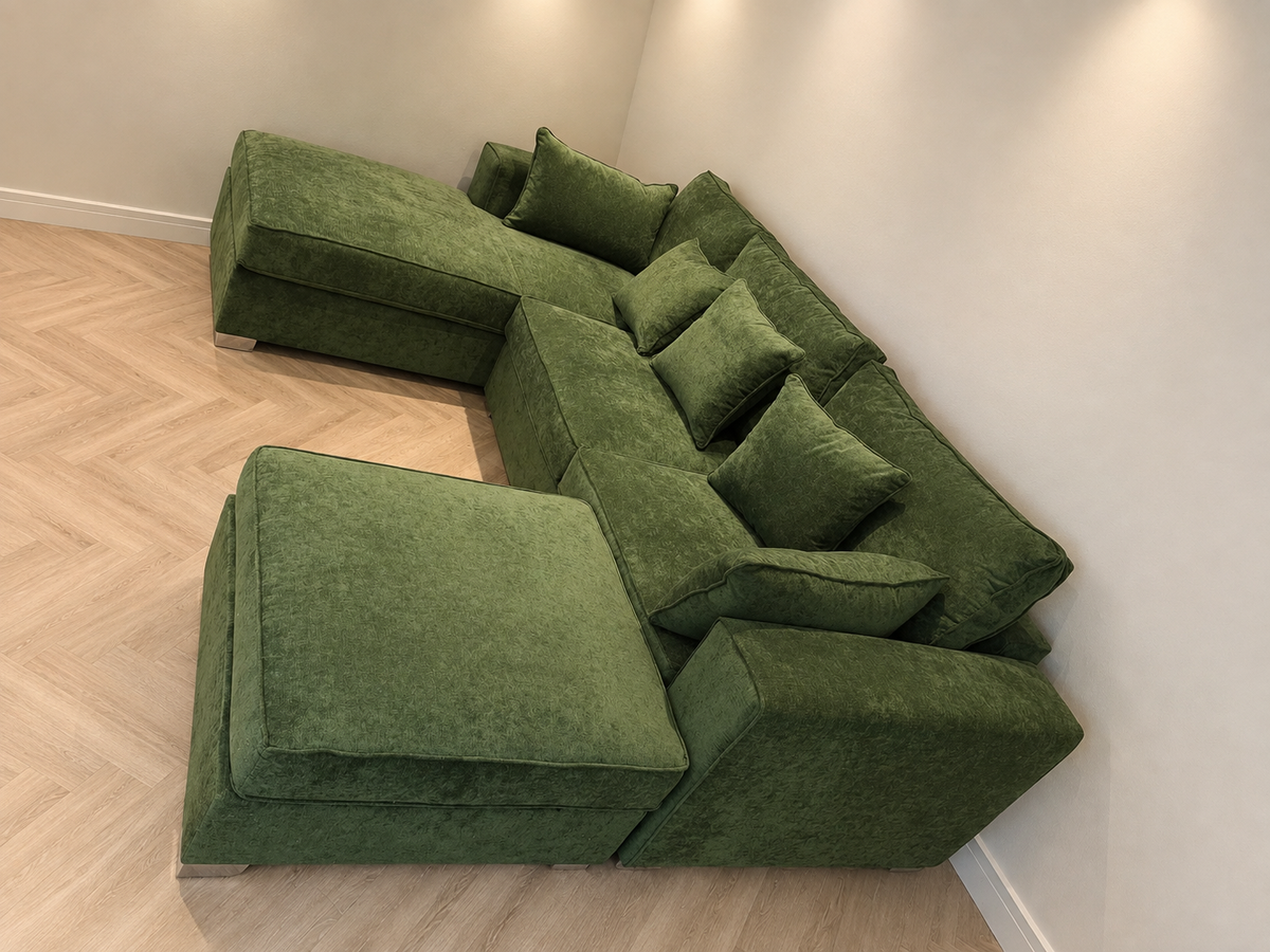 Luxury Green U-Shaped Corner Sofa with Chaise The Sofas Studio U Shape Sofa