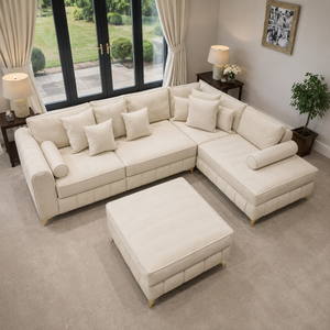 lilly corner sofa with free footstool with modern living room furniture