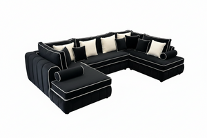 Lilly U Shape Sofa – Luxury Modern Fabric U Shaped Corner Sofa – Spacious Family Living Room Sofa The Sofa Studio U Shape Sofa