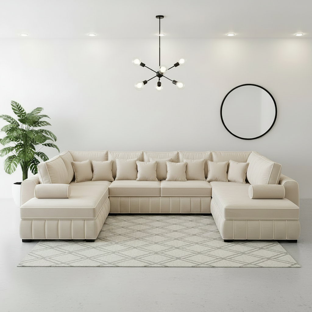 Lilly U Shape Sofa – Luxury Modern Fabric U Shaped Corner Sofa – Spacious Family Living Room Sofa The Sofa Studio U Shape Sofa