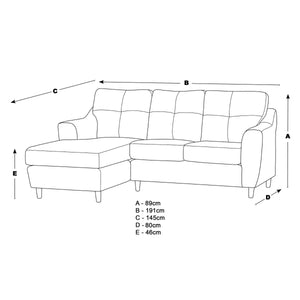 Baxter Fabric L Shaped 3 Seater Corner Sofa With Chaise The Sofa Studio Corner Sofa