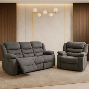 orrento Fabric Electric Recliner 3+2 Seater Sofa Set with USB Ports and Cup Holders