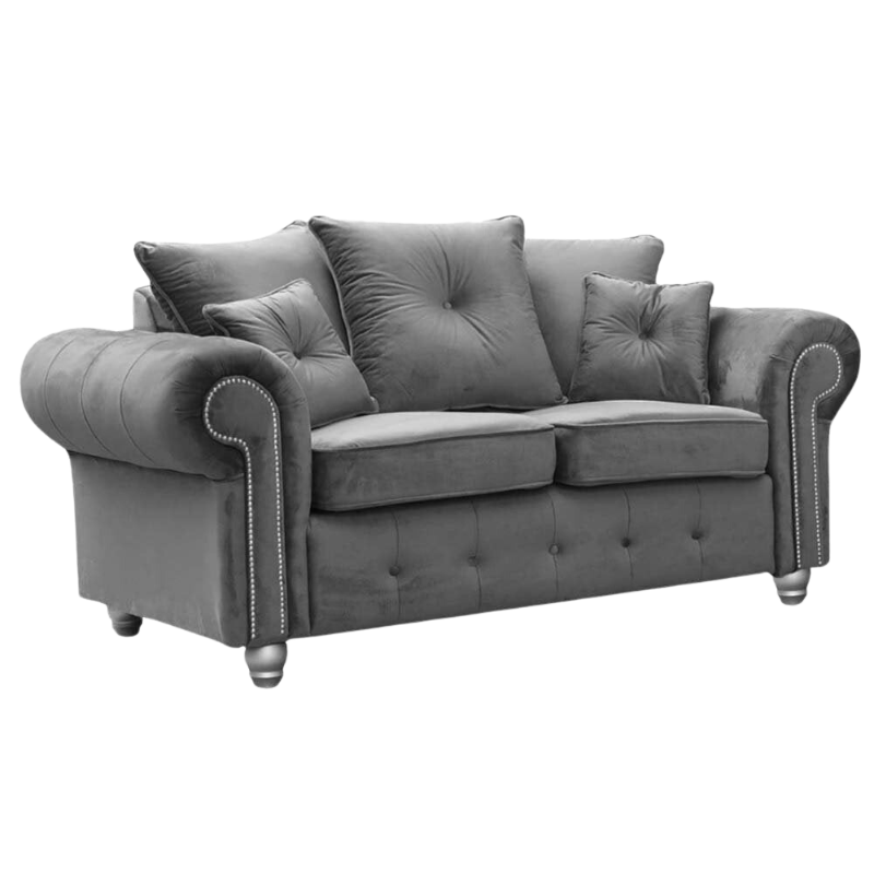 Olympia Grey Velvet 3+2 Seater Sofa Set – Luxury Fabric Sofas | Modern Living Room Furniture UK The Sofas Studio 3+2 Sofa Suite