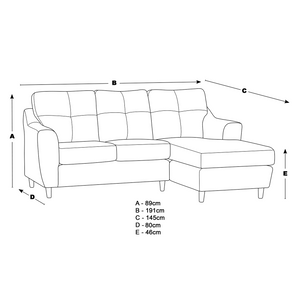 Baxter Fabric L Shaped 3 Seater Corner Sofa With Chaise The Sofa Studio Corner Sofa