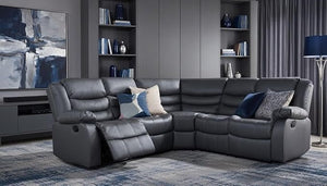Grey Leather Corner Recliner Sofa – 230 cm x 230 cm The Sofas Studio Corner Sofa