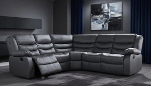 Grey Leather Corner Recliner Sofa – 230 cm x 230 cm The Sofas Studio Corner Sofa