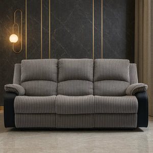 Rio Jumbo Recliners 3 Seater Sofa with soft fabric upholstery, manual recliners and jumbo-padded cushions