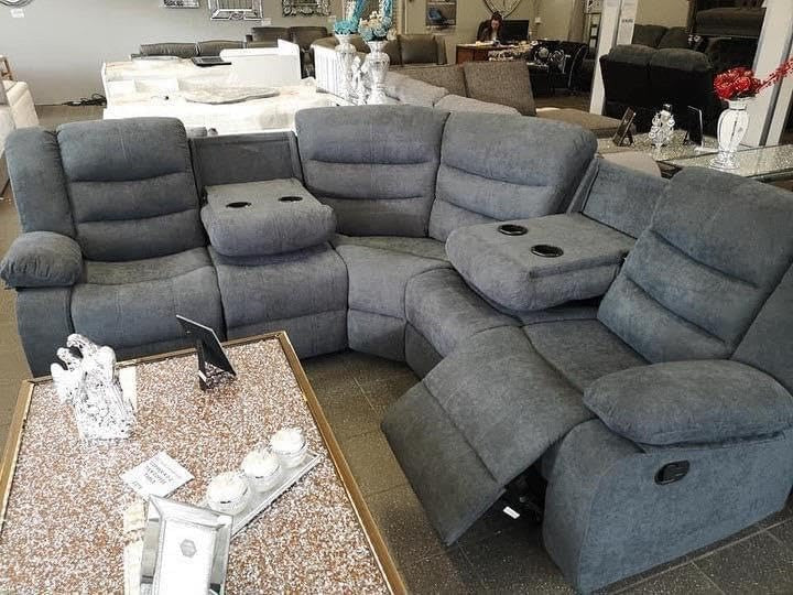 Roma Fabric Corner Sofa – Grey Fabric Corner Suite (230 cm x 230 cm) The Sofas Studio Corner Sofa