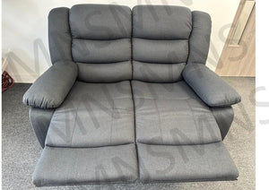 Roma Fabric Reclining Sofa 2 Seater - Luxury Grey Fabric Recliner Sofa – Modern Comfort for Living Rooms The Sofas Studio 2 Seater Sofa