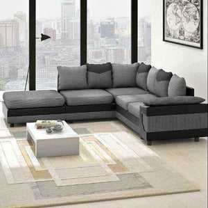 Dino Corner Sofa – Grey & Black Left Hand Side Foam Filled Sofa - Large Dino Corner Sofa The Sofas Studio Corner Sofa