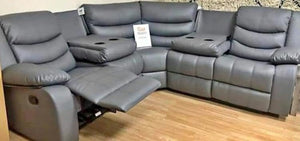 Grey Leather Corner Recliner Sofa – 230 cm x 230 cm The Sofas Studio Corner Sofa