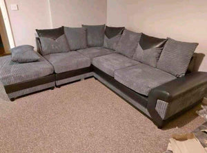 Dino Corner Sofa – Grey & Black Left Hand Side Foam Filled Sofa - Large Dino Corner Sofa The Sofas Studio Corner Sofa