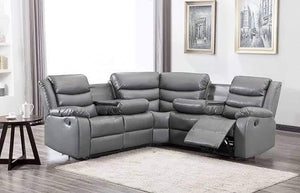 Grey Leather Corner Recliner Sofa – 230 cm x 230 cm The Sofas Studio Corner Sofa