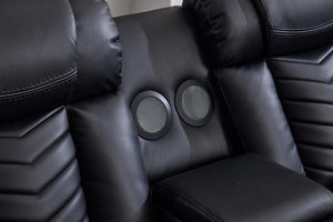 Zeus Corner Leather Electric Recliner Sofa | Luxury Home Cinema Corner Couch with Bluetooth Speakers, LED Lights & USB Charging The Sofas Studio Corner Sofa