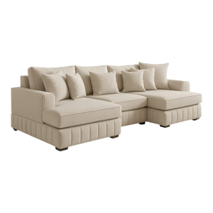 Lilly U-Shaped Corner Sofa – Light Cream The Sofa Studio U Shape Sofa