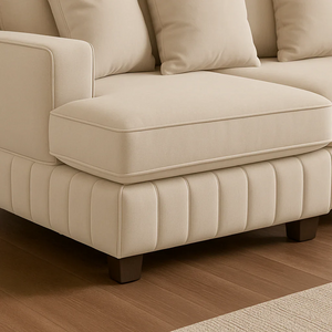 Lilly U-Shaped Corner Sofa – Light Cream The Sofa Studio U Shape Sofa