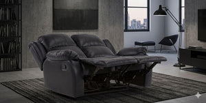 2 Seater Black Leather Recliner Sofa - No Cup Holders The Sofas Studio 2 Seater Sofa