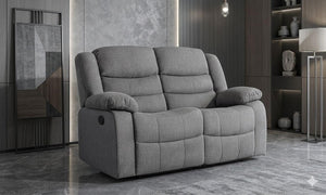 Roma Fabric Reclining Sofa 2 Seater - Luxury Grey Fabric Recliner Sofa – Modern Comfort for Living Rooms The Sofas Studio 2 Seater Sofa