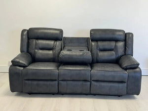 Nova Electric Leather Sofa with Deep Cushioned Seating and USB Charging and Cup Holders