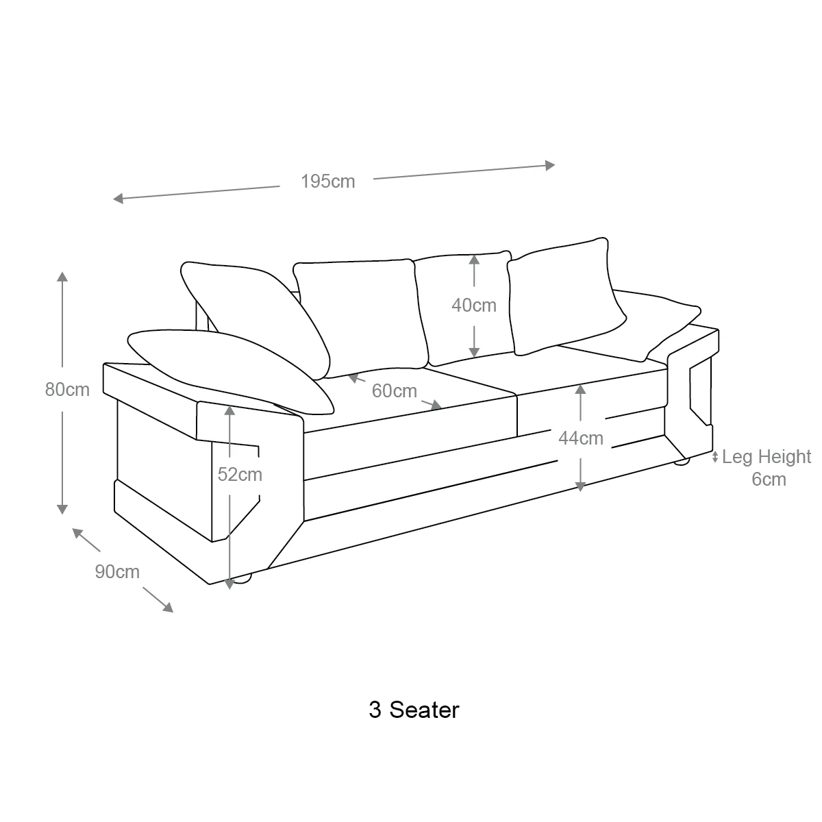 Dino 3 Seater Sofa The Sofa Studio 3 Seater Sofa