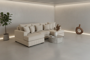 Lilly U-Shaped Corner Sofa – Light Cream The Sofa Studio U Shape Sofa