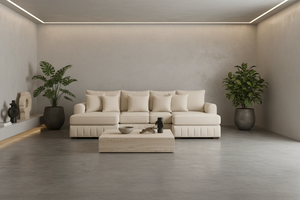 Lilly U-Shaped Corner Sofa – Light Cream The Sofa Studio U Shape Sofa