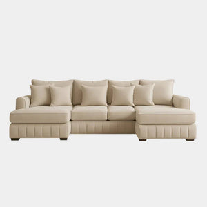 Lilly U-Shaped Corner Sofa – Light Cream The Sofa Studio U Shape Sofa
