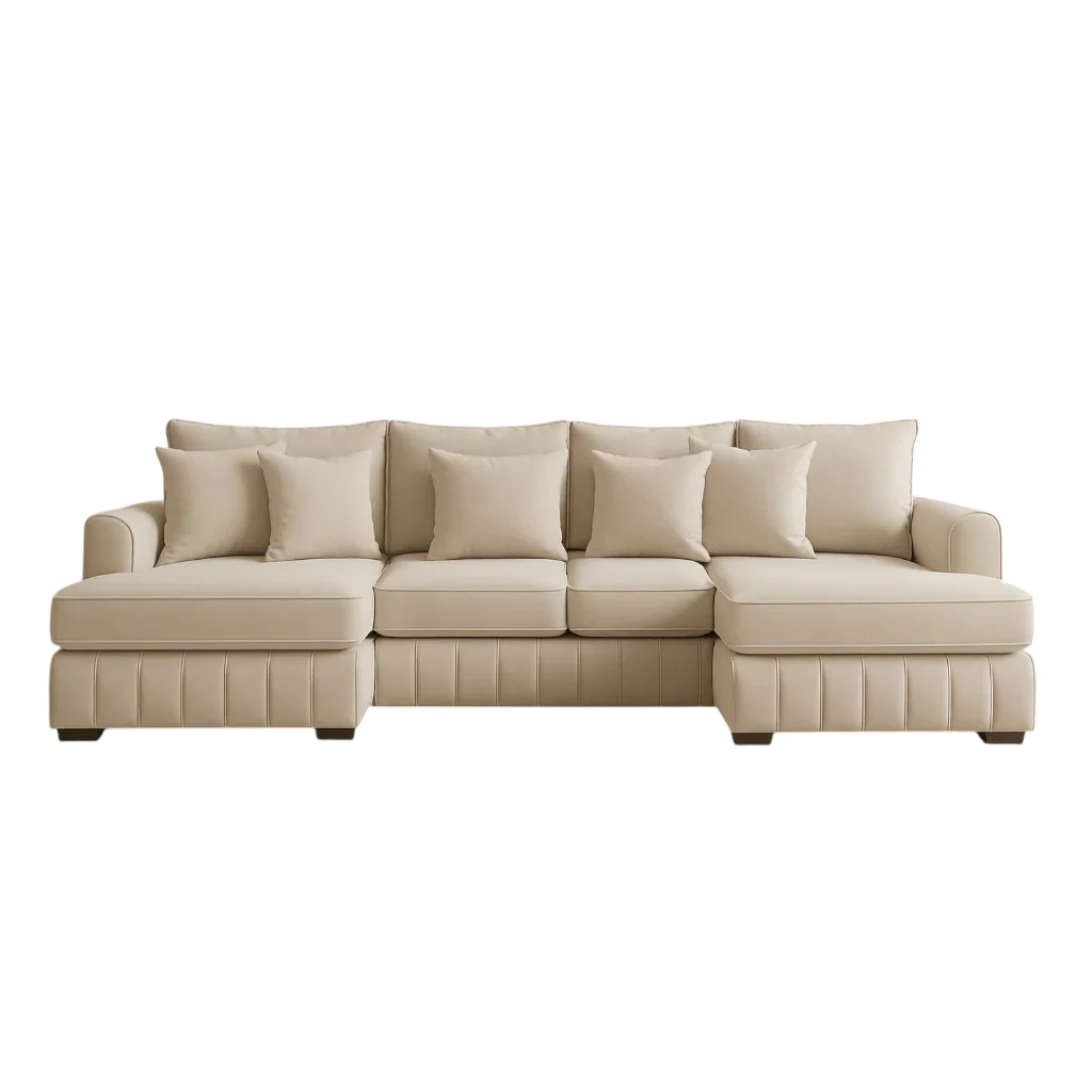 Lilly U-Shaped Corner Sofa – Light Cream The Sofa Studio U Shape Sofa