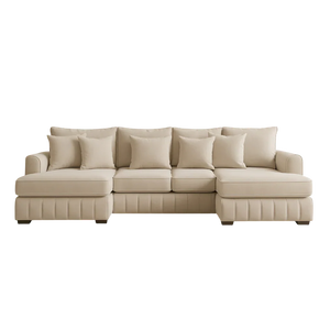 Lilly U-Shaped Corner Sofa – Light Cream The Sofa Studio U Shape Sofa