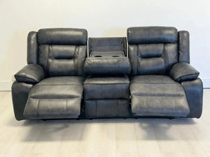 Nova Leather Electric Recliner - 3 Seater Sofa with USB Ports & Cup Holders The Sofas Studio