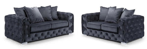 Paris Chesterfield 3+2 Sofa Set – Luxury Tufted Fabric Sofa Suite – Classic Chesterfield 3 and 2 Seater Living Room Set The Sofa Studio 3+2 Sofa Suite