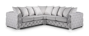 Paris Chesterfield Large Corner Sofa – Luxury Tufted Fabric Sofa – Classic Chesterfield Corner Couch for Living Room The Sofas Studio Corner Sofa