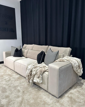 Premium CIVIC Sofa Set by The Sofas Studio, featuring a large armchair and 2-seater in a modern design and neutral color.