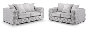 Paris Chesterfield 3+2 Sofa Set – Luxury Tufted Fabric Sofa Suite – Classic Chesterfield 3 and 2 Seater Living Room Set The Sofa Studio 3+2 Sofa Suite