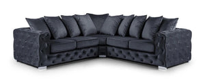 Paris Chesterfield Large Corner Sofa – Luxury Tufted Fabric Sofa – Classic Chesterfield Corner Couch for Living Room The Sofas Studio Corner Sofa