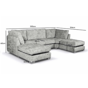 Bishop Alaska Fabric U Shape High Back Corner Sofa The Sofa Studio