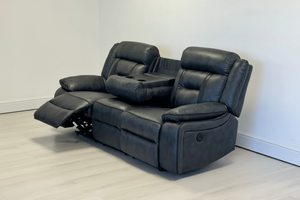 Nova Leather Electric Recliner 3 Seater Sofa | Power Recliner with USB Charging Ports & Cup Holders | Premium Leather Sofa The Sofas Studio 3 Seater Sofa