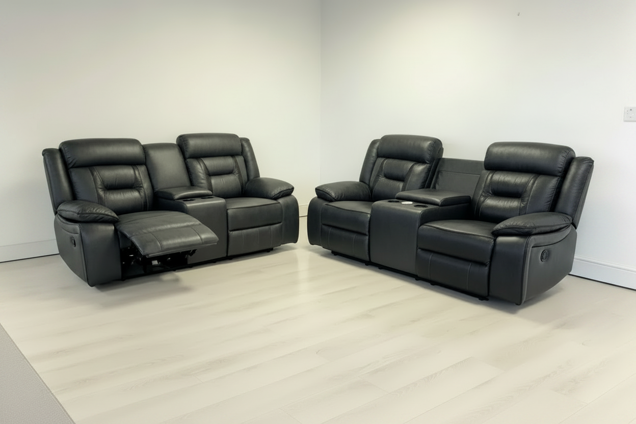 Nova Leather Electric Recliner 3+2 Sofa Set | Power Recliner Suite with USB Charging Ports & Cup Holders | Premium Leather Sofa The Sofas Studio 3+2 Sofa Suite