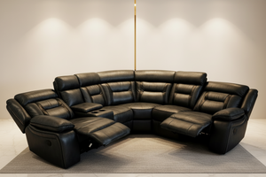 Nova Leather Electric Recliner Corner Sofa | Luxury Power Recliner with USB Charging Ports, Cup Holders & Premium Technology Leather | Living Room Furniture The Sofas Studio Corner Sofa