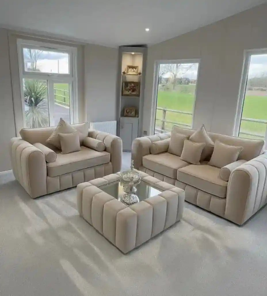 Lilly Fabric Sofa Set 3 + 2 Seater with Free Coffee Table | Modern Living Room The Sofa Studio